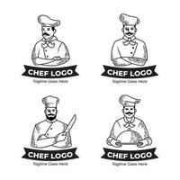 conjunto de logotipo de chef vector