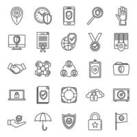 Reliability principles icons set outline vector. Social customer trust vector