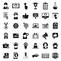 los iconos de experiencia establecen un vector simple. satisfacción del cliente