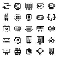 Junction box icons set simple vector. Cable connect vector