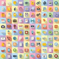 Interface icons set flat vector. Comment browser vector