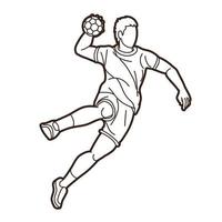 Outline Handball Sport Male Player vector