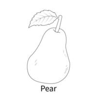 Easy Fruits Coloring Pages for kids and toddler pear vector