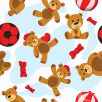 Seamless Patter Background Teddy Bear vector