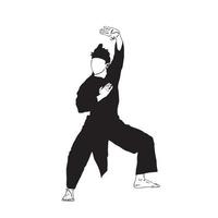 silueta de pencak silat vector