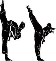 Ilustración de vector de patada de taekwondo