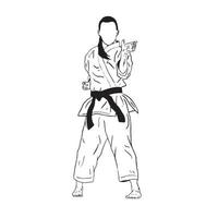 Ilustración de vector de patada de taekwondo