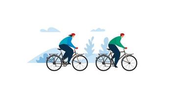 Flat Bike Tourism Composition vector