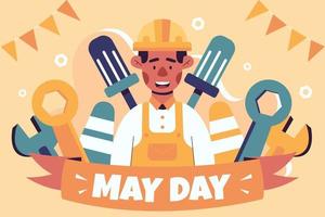 Happy May Day Flat illustration vector