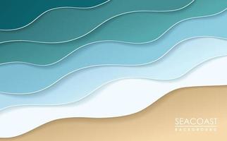 Sea coast origami background. Vector wallpaper.