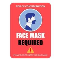 Face Mask required Poster - No Entry -  Face  Mask Required Sign -  Please do not enter without a face mask vector