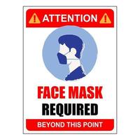 Face Mask required Poster - No Entry -  Face  Mask Required Sign -  Please do not enter without a face mask vector