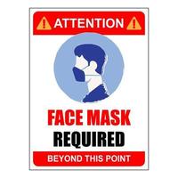 Face Mask required Poster - No Entry -  Face  Mask Required Sign -  Please do not enter without a face mask vector