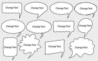 Different speech bubbles white blank cartoon shape set vector