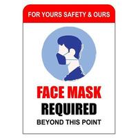 Masks required while on the premises Face mask required sign vector