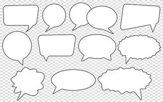 Big set of speech bubbles, Retro empty comic bubbles, Stickers, Vector illustration