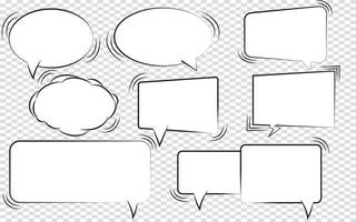 Vector illustration of a collection of cartoon style speech bubbles