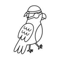 Vector illustration of parrot on white background.