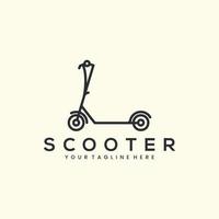 scooter eléctrico con diseño de plantilla de icono de logotipo de estilo lineal. as , motorizado , rodilla, ilustración de vector de eje excéntrico