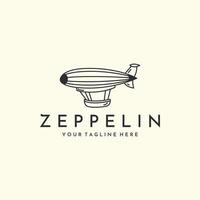 zeppelin front facing with linear style logo icon template design. airship , balloon, vector illustration