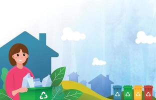 Background of Recyling at Home Concept vector