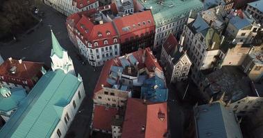 Aerial View of the Colorful Roofs and Ancient Buildings in the Riga Old Town, Latvia video