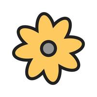 Flower Filled Line Icon vector