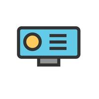 HD Camera Filled Line Icon vector