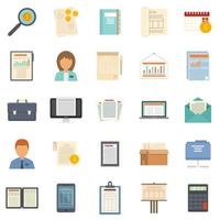 Estimator icons set flat vector isolated