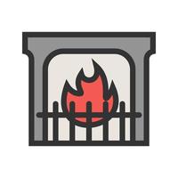 Fireplace Filled Line Icon vector