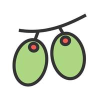 Olives Filled Line Icon vector