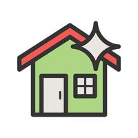 Clean House Filled Line Icon vector