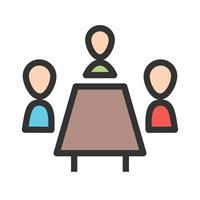 Conference Call Filled Line Icon vector