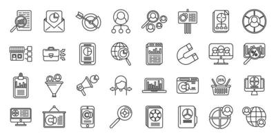 Market segmentation icons set outline vector. Customer audience vector