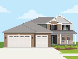 Flat detailed colorful cottage houses. Flat style modern buildings. Vector illustration