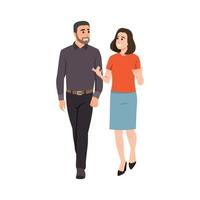 People walking while talking to each other illustration vector