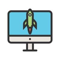 Ready to Launch Filled Line Icon vector