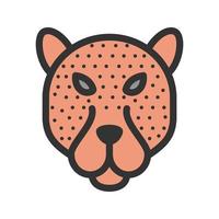 Leopard Face Filled Line Icon vector