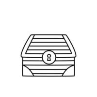 Vector illustration of treasure chest on white background.