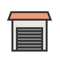 Garage Filled Line Icon vector