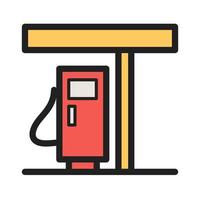 icono de línea llena de gasolinera vector