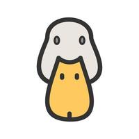 Duck Face Filled Line Icon vector