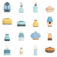 Diffuser icons set flat vector isolated