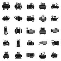 Compressor icons set simple vector. Air car vector