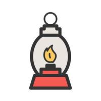 Gas Lamp Filled Line Icon vector