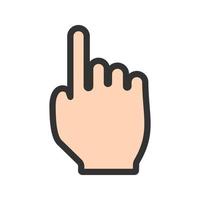 Hand Click II Filled Line Icon vector