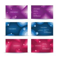 Various Geometric Papercut Business Card Template vector