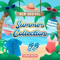 Summer Fashion Sale Poster Template vector