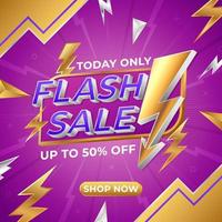 Flash Sale Poster Template vector