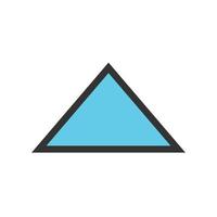 flecha triangular hacia arriba icono de línea llena vector